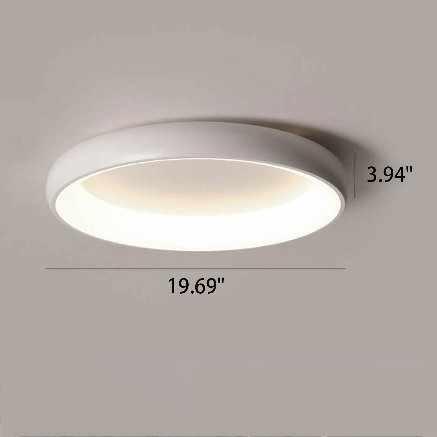 Minimalist Round Aluminum Acrylic LED Flush Mount Light