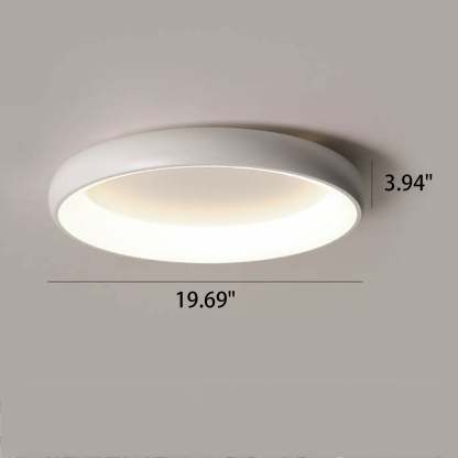 Minimalist Round Aluminum Acrylic LED Flush Mount Light