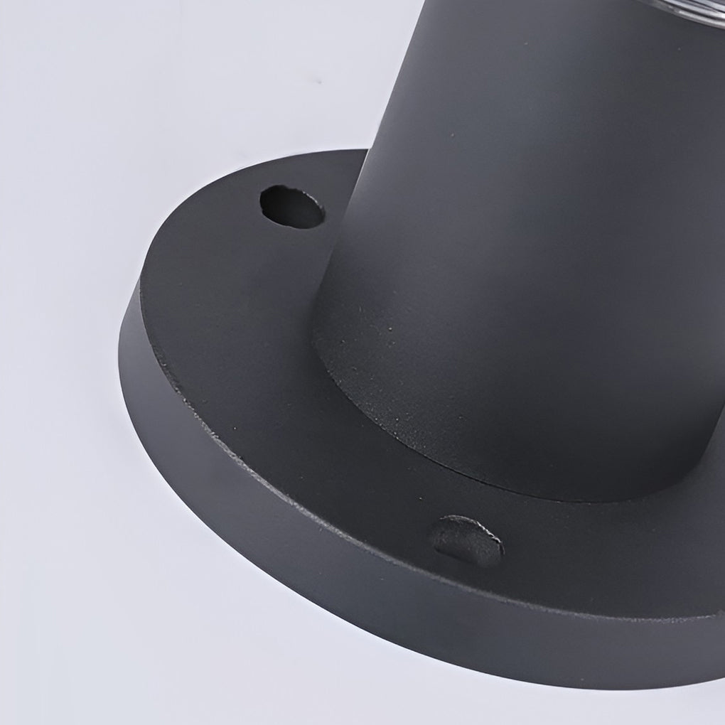 Round Light Control Induction Black Modern Outdoor Solar Pathway Lights-Lighom