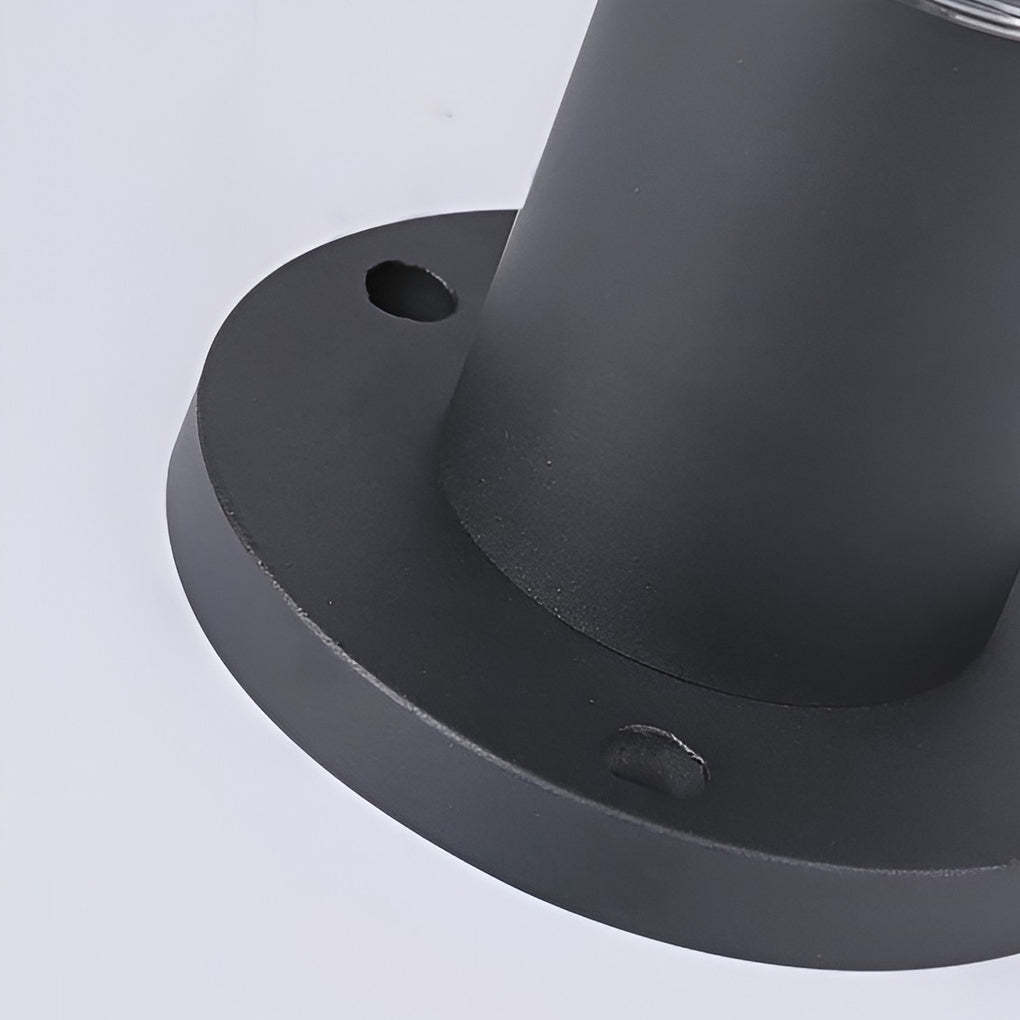 Round Light Control Induction Black Modern Outdoor Solar Pathway Lights-Lighom