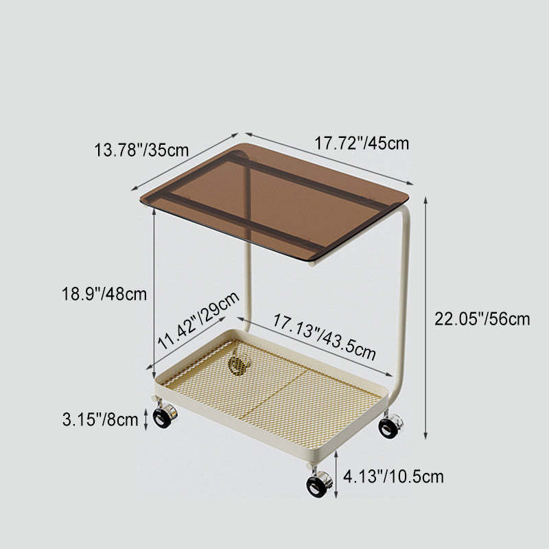 Scandinavian C-Shaped Glass Top End Table