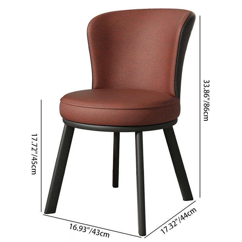 Contemporary Fabric Upholstered Steel Dining Chair — Green