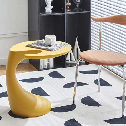 Contemporary Oval Base Plastic End Table