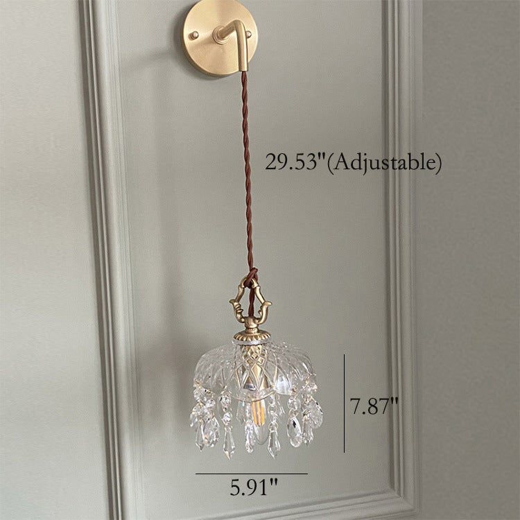 Lighom retro floral decorative crystal wall sconces — 5.91" W x 5.91" H / 220V-240V (UK/AU
