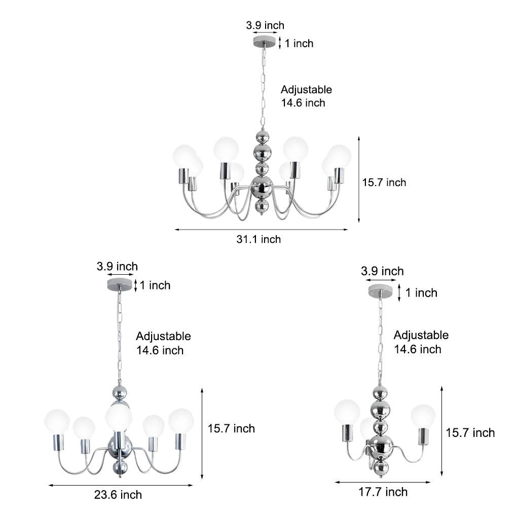 Iron Glass Ball Minimalist French Chandelier