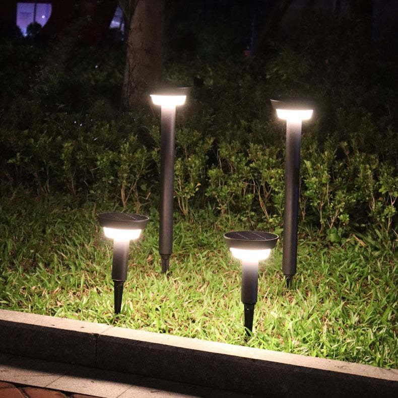 Modern Solar Round Aluminum Acrylic Outdoor Light