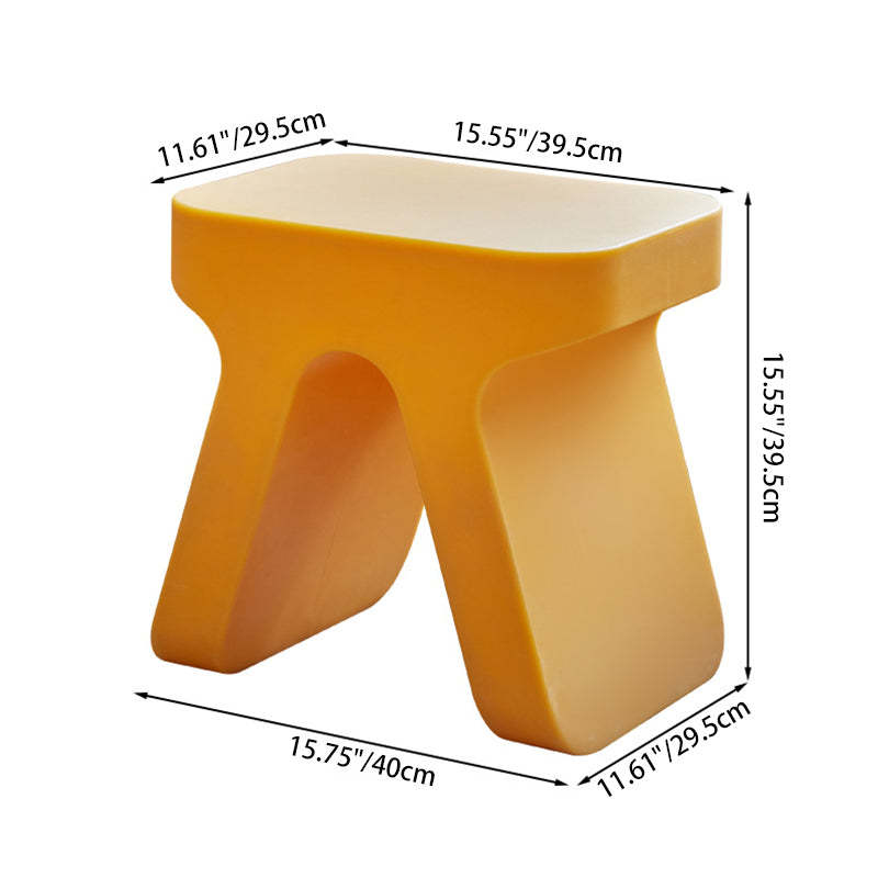 Minimalist Rectangular Plastic Stool — Green
