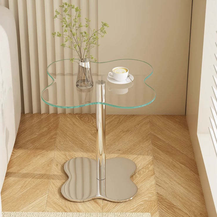 Minimalist Cylinder Petal Glass Coffee Table
