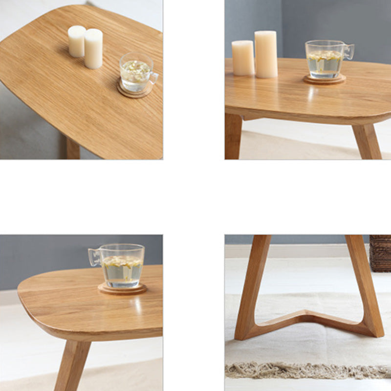 Vintage Wood V-Shape Base End Table