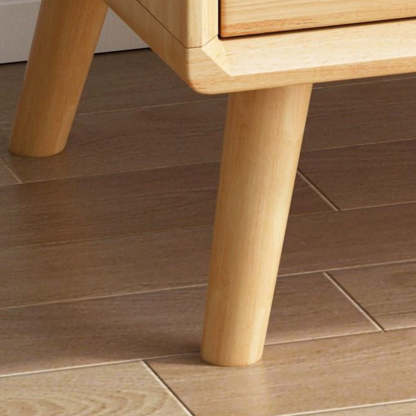 Modern Wood Rattan 2-Drawer Side Table