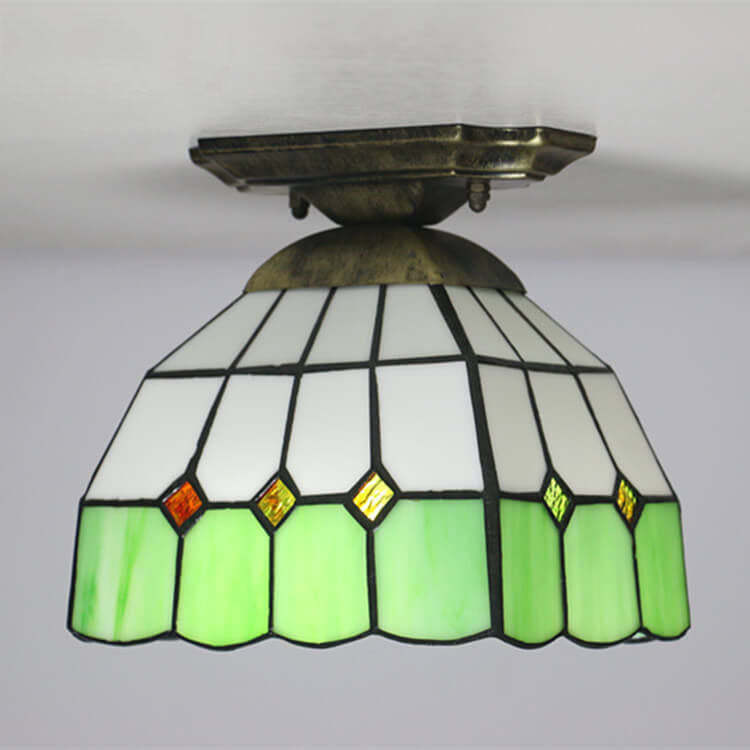 Tiffany Stained Glass Dome Ceiling Light