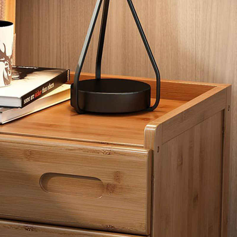 Minimalist Solid Wood 1/3-Drawer Nightstand — C / Original Wood Color