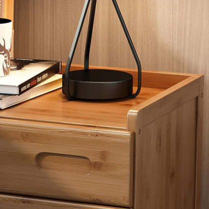 Minimalist Solid Wood 1/3-Drawer Nightstand — C / Original Wood Color