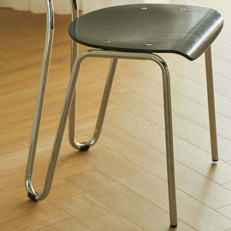 Minimalist Square Metal Wood Chair