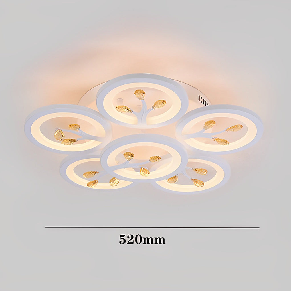 16-Light Flower Dimmable LED White Nordic Flush Mount Light
