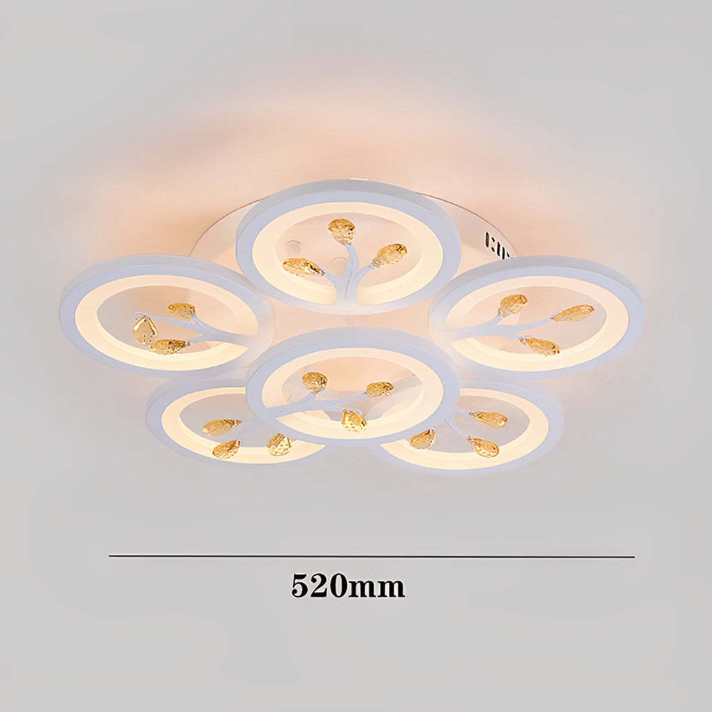 16-Light Flower Dimmable LED White Nordic Flush Mount Light
