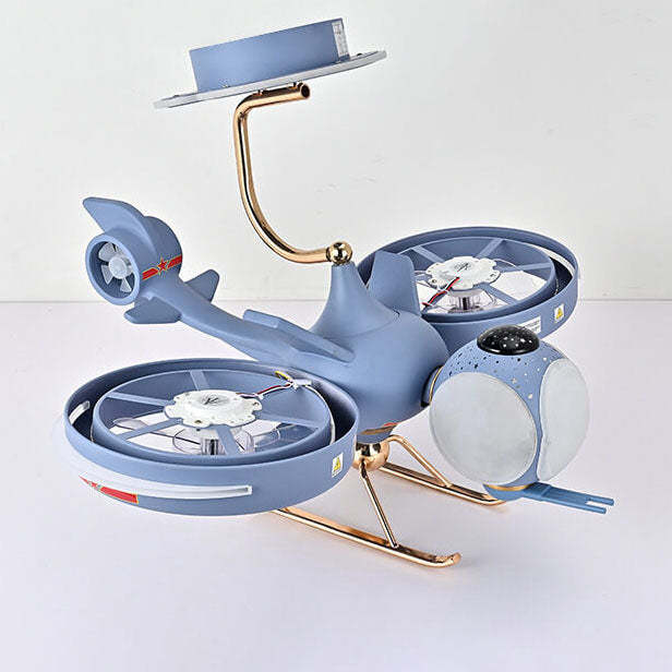 White resin acrylic airplane cartoon ceiling fans