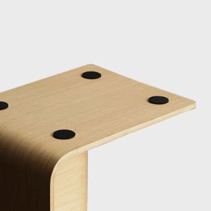 Minimalist Solid Wood C-Shaped Side Table