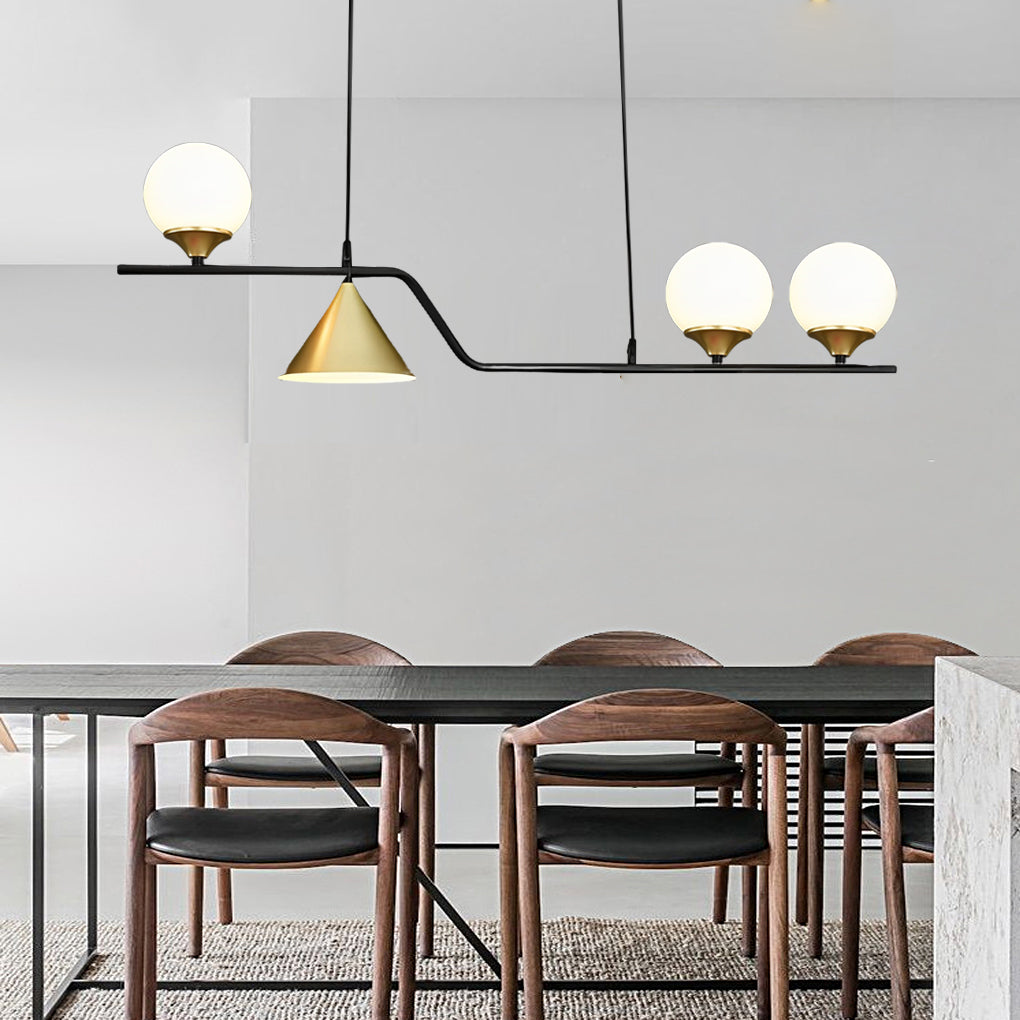 Strip Cone Glass Bubble LED Nordic Chandelier