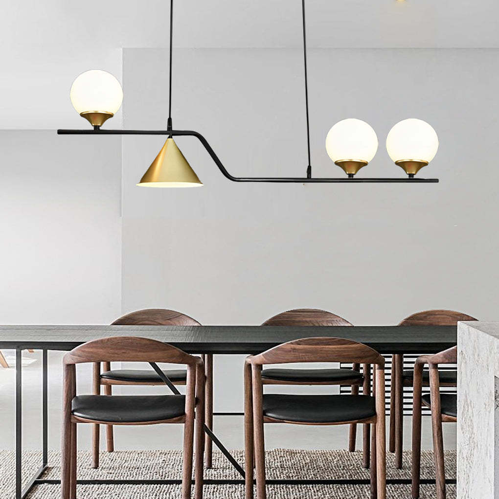Strip Cone Glass Bubble LED Nordic Chandelier