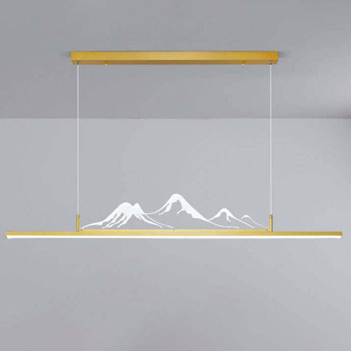 Chinese Retro Long Strip Mountain Peak LED Chandelier