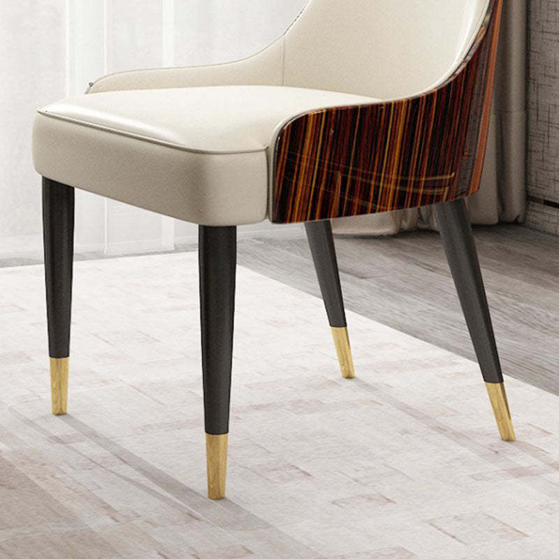 Nordic Leather Wood Steel Dining Chair