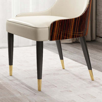 Nordic Leather Wood Steel Dining Chair
