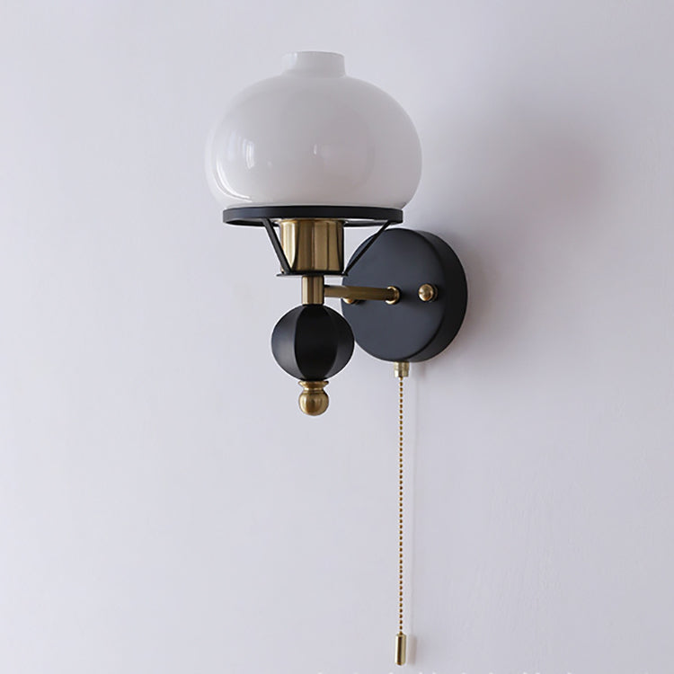 French Geometric Circle Glass Iron Sconce