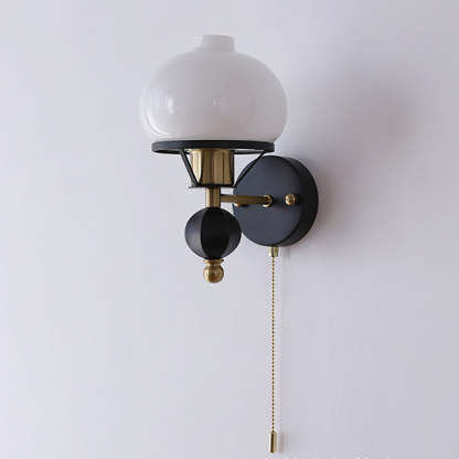 French Geometric Circle Glass Iron Sconce
