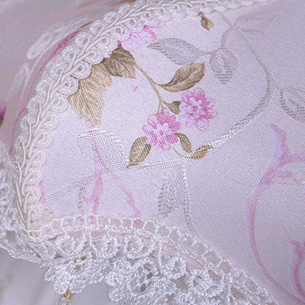 European Luxury  Fabric Lace Resin 1-Light Table Lamp