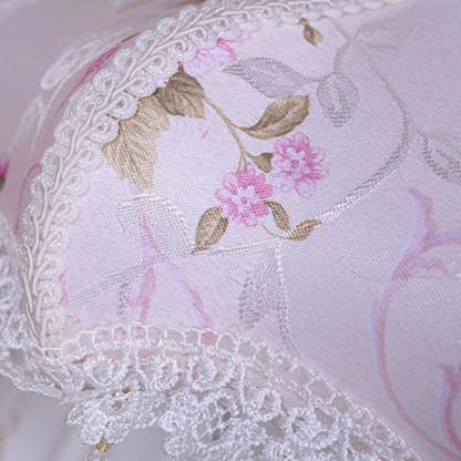 European Luxury  Fabric Lace Resin 1-Light Table Lamp