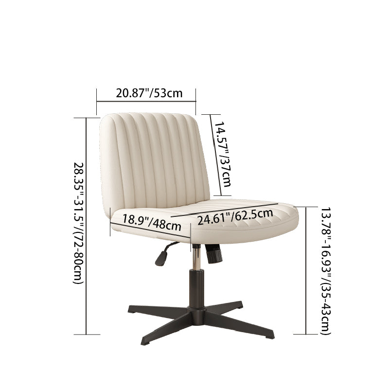 Minimalist Rectangular Iron Leather Armless Chair