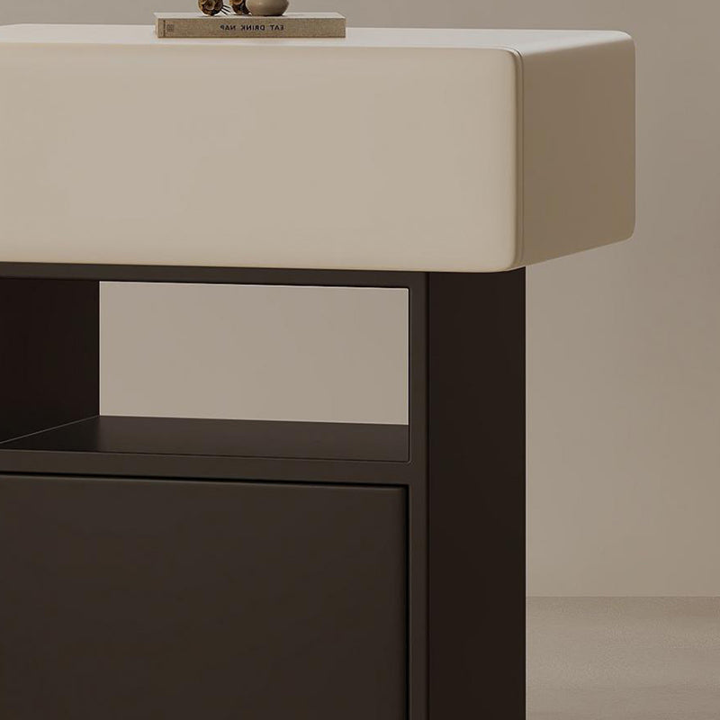 Minimalist Pine Eco Board Square Nightstand 1-Drawer