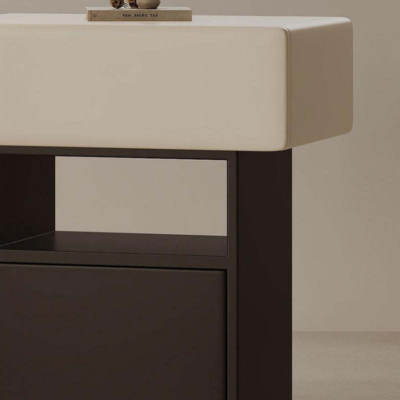Minimalist Pine Eco Board Square Nightstand 1-Drawer