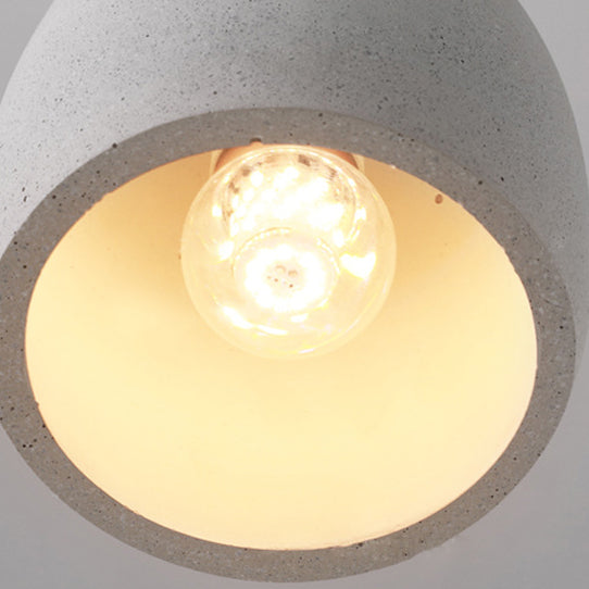Japanese Cement Solid Wood Circle Pendant Light