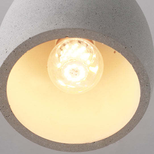 Japanese Cement Solid Wood Circle Pendant Light