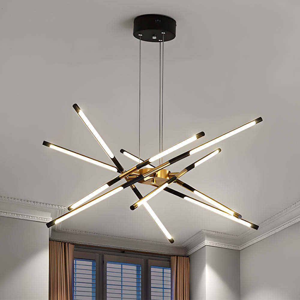 Modern Stepless Dimming Long Strip Sputnik — 4-Light / Gold