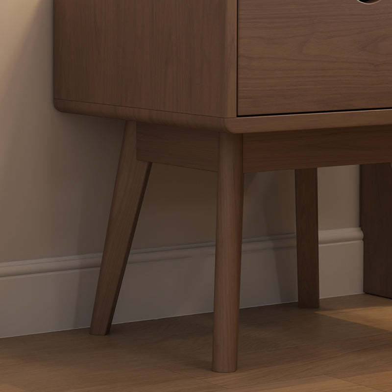Modern Cubic Rubber Wood 1/2-Drawer Nightstand
