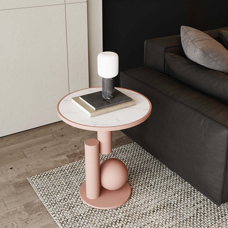 Scandinavian Cylinder Sintered Stone Side Table