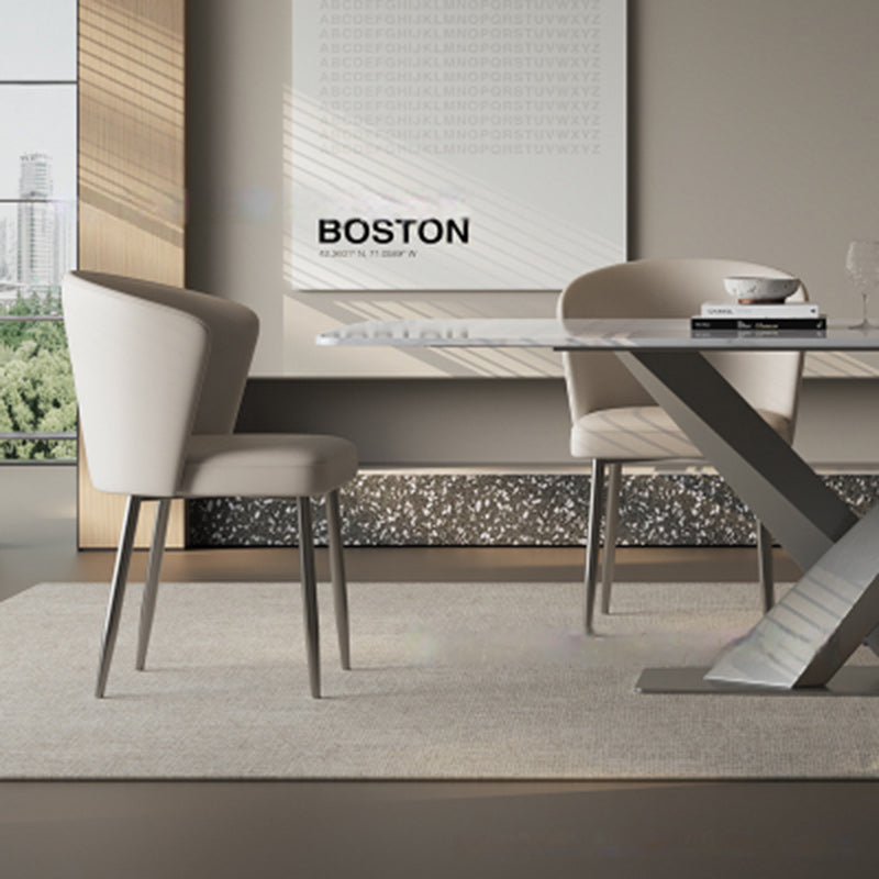 Luxury upholstered dining chairs & benches in leather steel glass