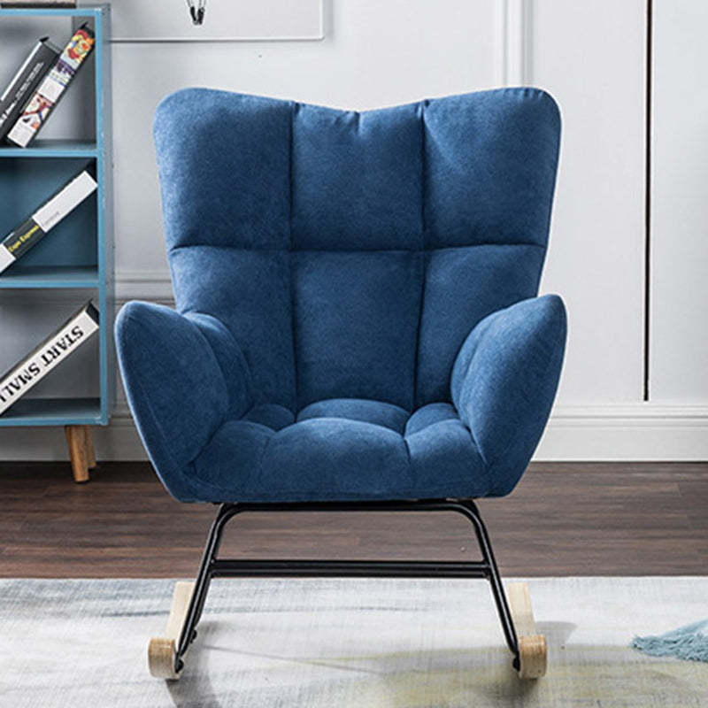 Nordic Patchwork Linen Rocking Chair