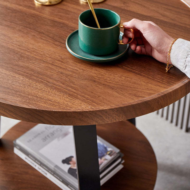 Nordic Round Iron 2-Tier Coffee Table — 2 - Tier / Black