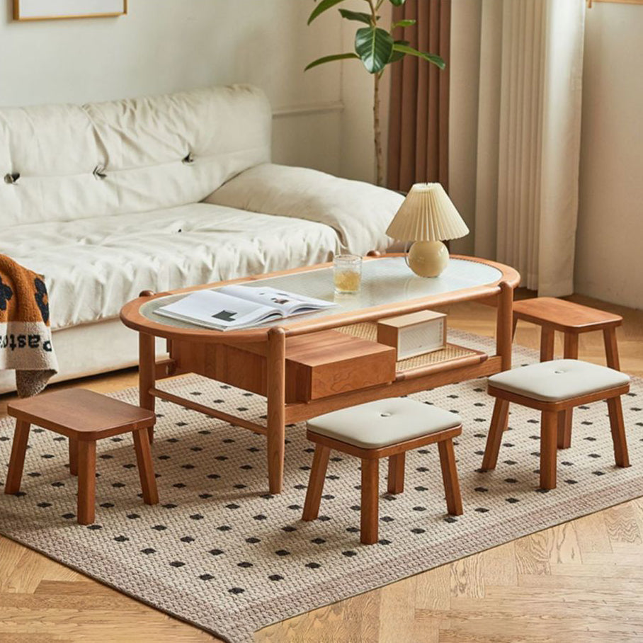Minimalist PU Leather Solid Wood Chair