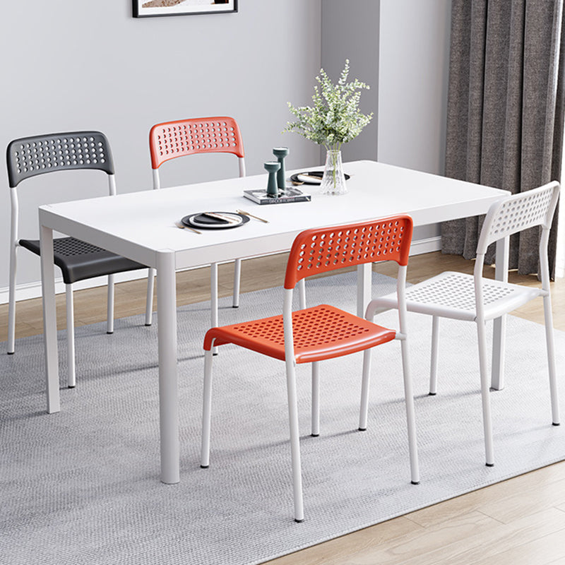 Minimalist Plastic Iron Perforated Dining Chair