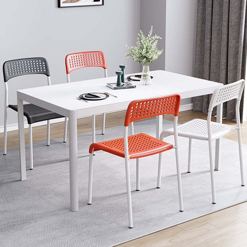 Minimalist Plastic Iron Perforated Dining Chair