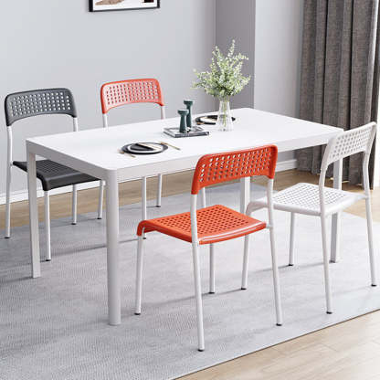 Minimalist Plastic Iron Perforated Dining Chair