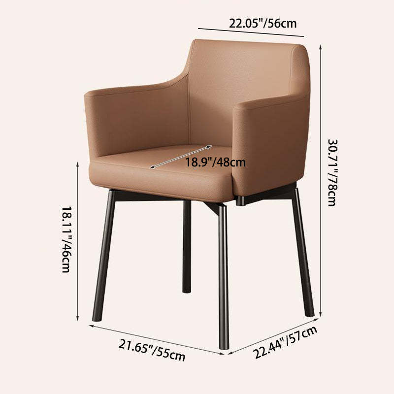 Minimalist Upholstered Leather Metal Dining Chair