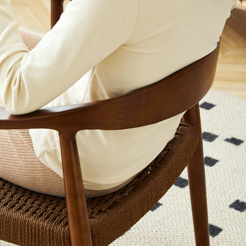 Vintage Braided Rope Wood Dining Chair