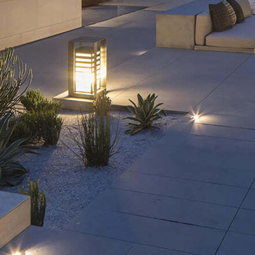 Solar Metal Square Outdoor LED Patio Floor Lamp