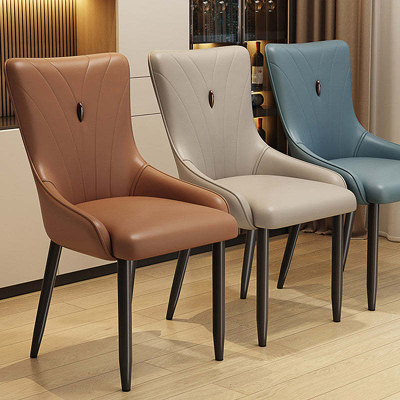 Scandinavian Leather Steel Latex Dining Chair